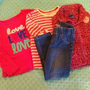 Girls size 4/5 tops and jeggings